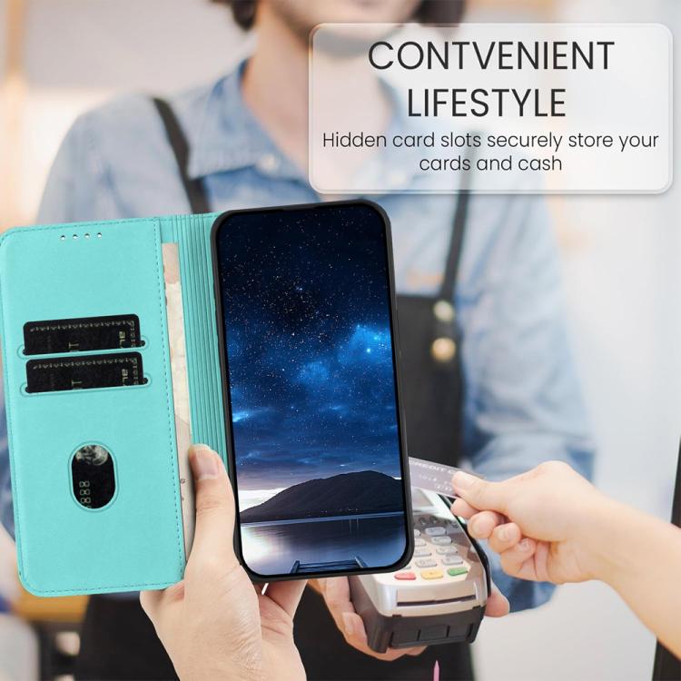 For iPhone 17 Pro Max Strong Magnetic Frosted Flip Leather Phone Case(Light Blue)