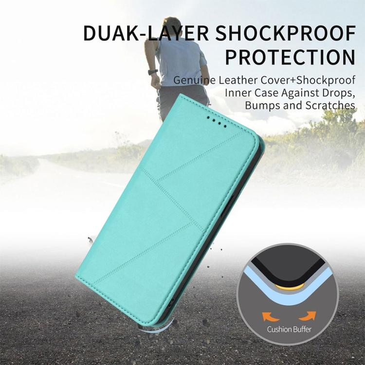 For iPhone 17 Pro Max Strong Magnetic Frosted Flip Leather Phone Case(Light Blue)