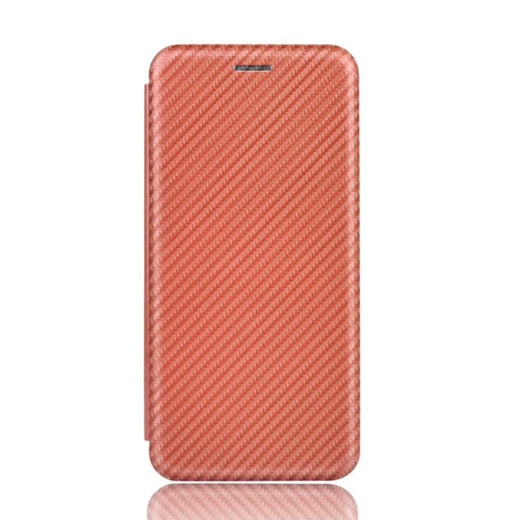 For Ulefone Note 9P Carbon Fiber Texture Horizontal Flip TPU + PC + PU Leather Case with Card Slot(Brown)
