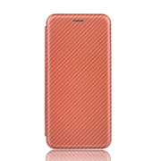 For Ulefone Note 9P Carbon Fiber Texture Horizontal Flip TPU + PC + PU Leather Case with Card Slot(Brown)
