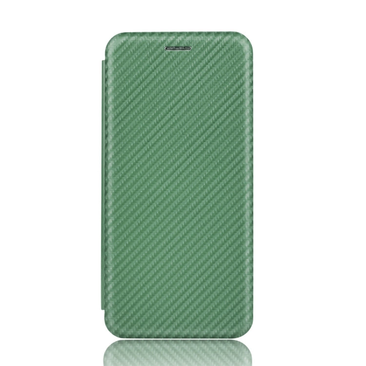 For Ulefone Note 9P Carbon Fiber Texture Horizontal Flip TPU + PC + PU Leather Case with Card Slot(Green)
