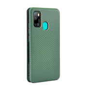For Ulefone Note 9P Carbon Fiber Texture Horizontal Flip TPU + PC + PU Leather Case with Card Slot(Green)