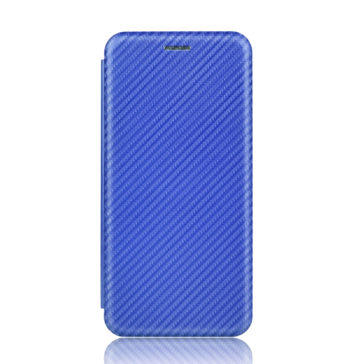 For Ulefone Note 9P Carbon Fiber Texture Horizontal Flip TPU + PC + PU Leather Case with Card Slot(Blue)