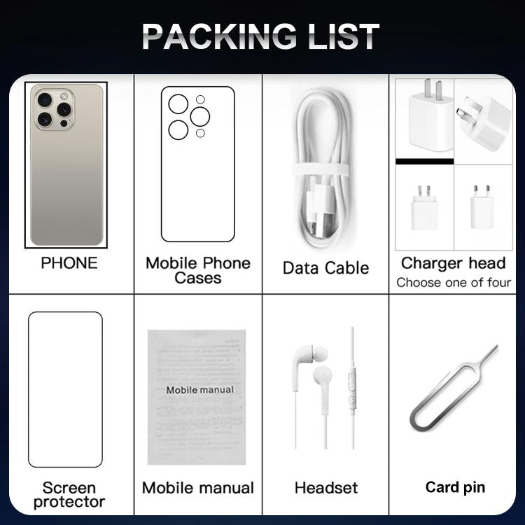 I16 Pro Max / VD1, 3GB+32GB, 6.8 inch Android 10 MTK6753 Octa Core, Network: 4G, Dual SIM, Plug:EU Plug(Grey)