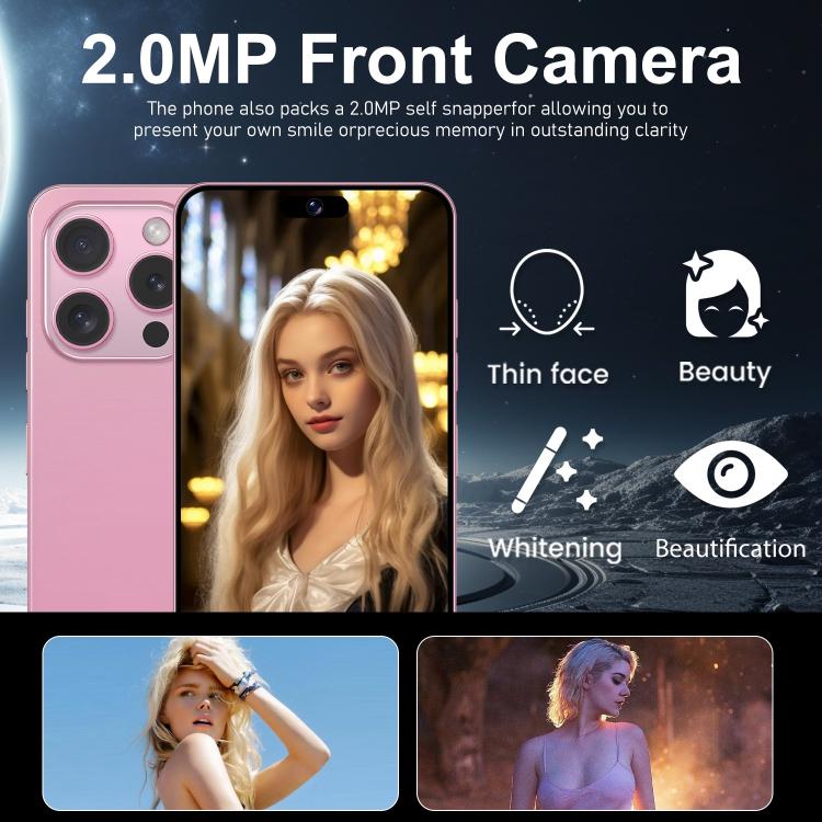 I16 Pro Max / VD1, 3GB+32GB, 6.8 inch Android 10 MTK6753 Octa Core, Network: 4G, Dual SIM, Plug:EU Plug(White)
