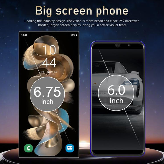 S24 Ultra / S7, 4GB+128GB, 6.75 inch Android 10 MTK6750 Octa Core, Network: 4G, Dual SIM, Plug:AU Plug(Black)