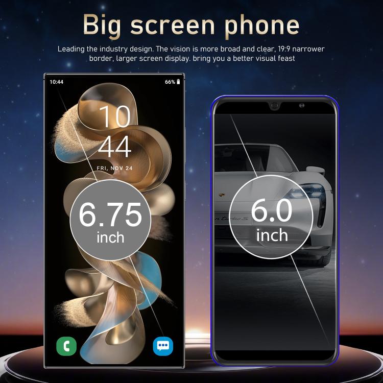 S24 Ultra / S7, 4GB+128GB, 6.75 inch Android 10 MTK6750 Octa Core, Network: 4G, Dual SIM, Plug:US Plug(Black)