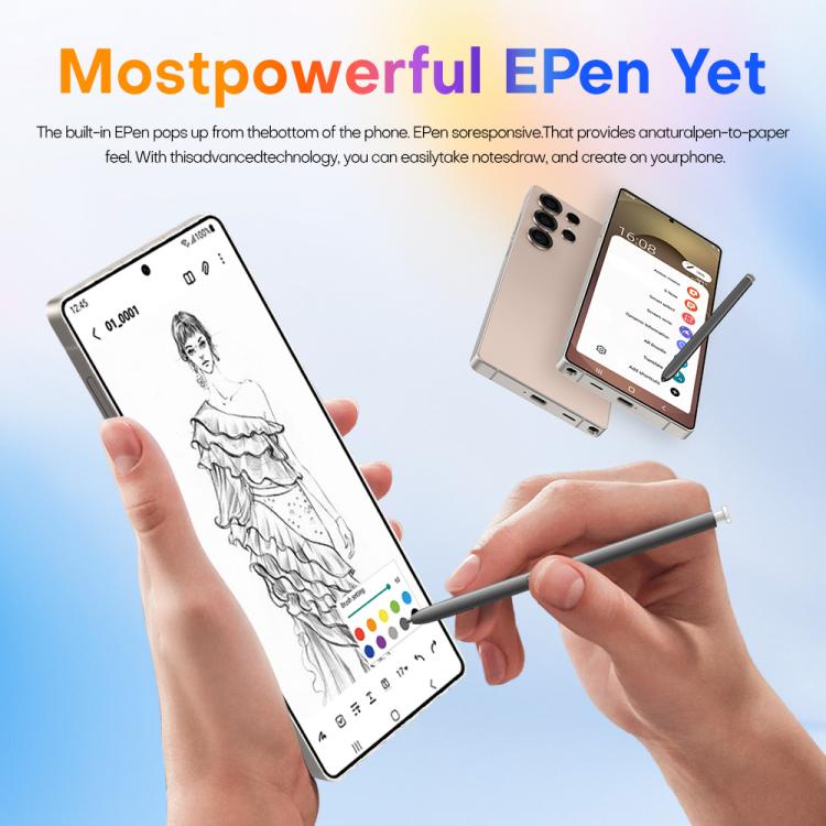 S25 Ultra / Q25, 4GB+64GB, 6.75 inch Android 12 MTK6762 Octa Core, Network: 4G, Dual SIM, with Stylus Pen, Plug:EU Plug(Titanium Black)