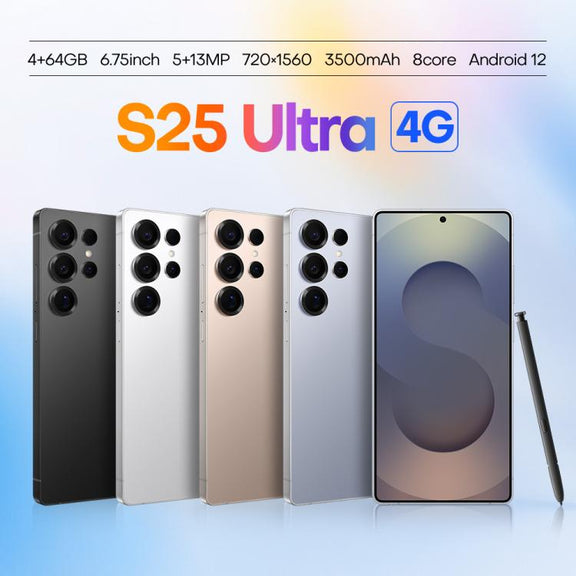 S25 Ultra / Q25, 4GB+64GB, 6.75 inch Android 12 MTK6762 Octa Core, Network: 4G, Dual SIM, with Stylus Pen, Plug:EU Plug(Titanium Black)