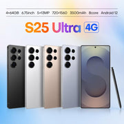 S25 Ultra / Q25, 4GB+64GB, 6.75 inch Android 12 MTK6762 Octa Core, Network: 4G, Dual SIM, with Stylus Pen, Plug:US Plug(Titanium Silver Blue)