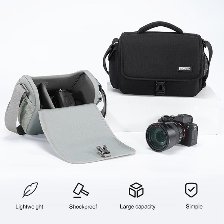 CADeN D27-1 Portable Digital Camera Bag with Strap, Size:26 x 21 x 15cm Grey
