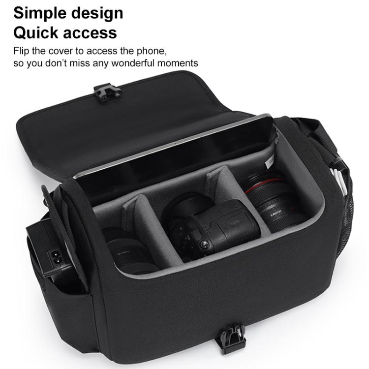 CADeN D27-1 Portable Digital Camera Bag with Strap, Size:31 x 21 x 17cm Black