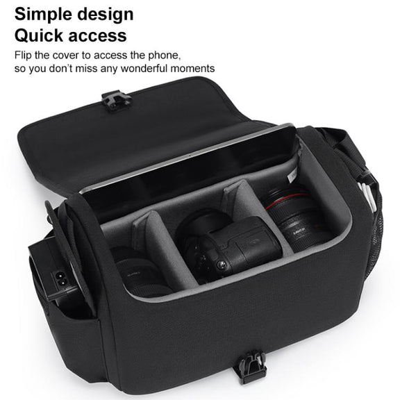 CADeN D27-1 Portable Digital Camera Bag with Strap, Size:26 x 21 x 15cm Grey