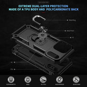 For iPhone 17 Air Shockproof TPU Hybrid PC Phone Case with Holder(Black)