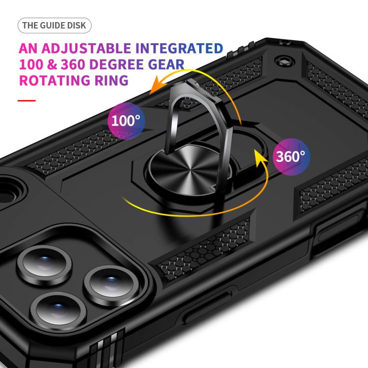 For iPhone 17 Air Shockproof TPU Hybrid PC Phone Case with Holder(Black)