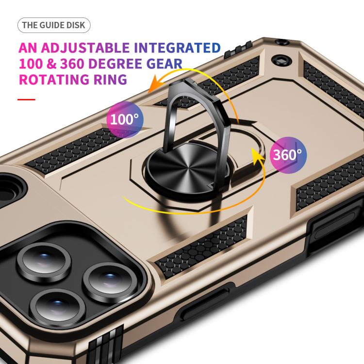 For iPhone 17 Air Shockproof TPU Hybrid PC Phone Case with Holder(Gold)