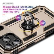 For iPhone 17 Air Shockproof TPU Hybrid PC Phone Case with Holder(Gold)