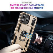 For iPhone 17 Air Shockproof TPU Hybrid PC Phone Case with Holder(Gold)
