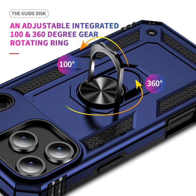 For iPhone 17 Air Shockproof TPU Hybrid PC Phone Case with Holder(Blue)