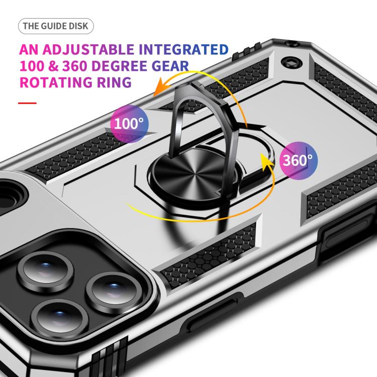 For iPhone 17 Air Shockproof TPU Hybrid PC Phone Case with Holder(Silver)
