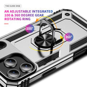 For iPhone 17 Air Shockproof TPU Hybrid PC Phone Case with Holder(Silver)