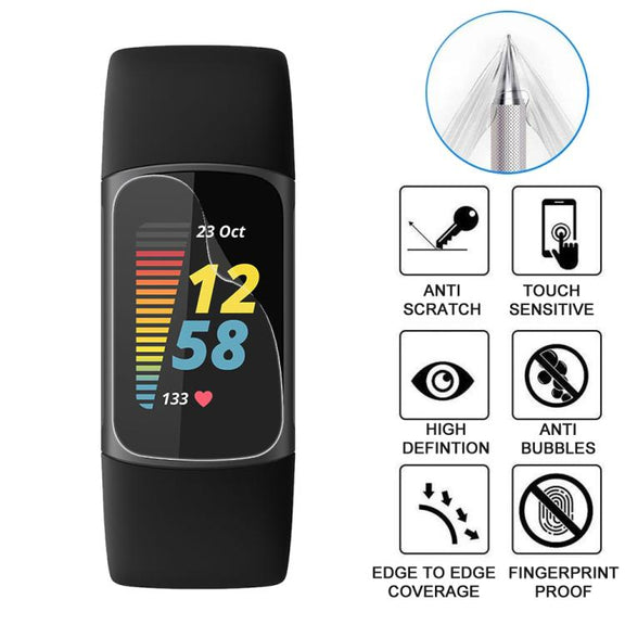 For Fitbit Charge 5 5pcs xDfind Soft Hydrogel Film Full Cover Front Protector