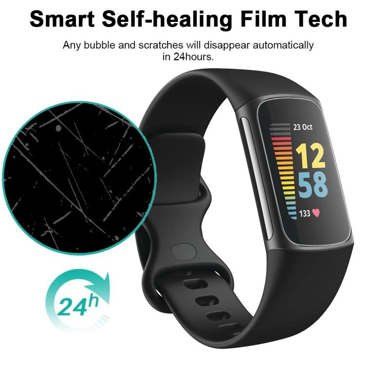 For Fitbit Charge 5 5pcs xDfind Soft Hydrogel Film Full Cover Front Protector