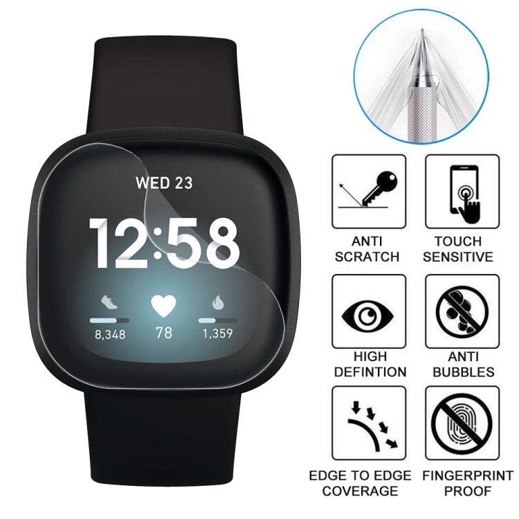 For Fitbit Versa 3 5pcs xDfind Soft Hydrogel Film Full Cover Front Protector