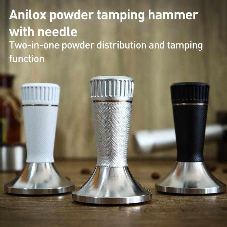 53.3mm Mesh Texture Coffee Powder Pressing Hammer Stainless Steel Cloth Powder(Black)