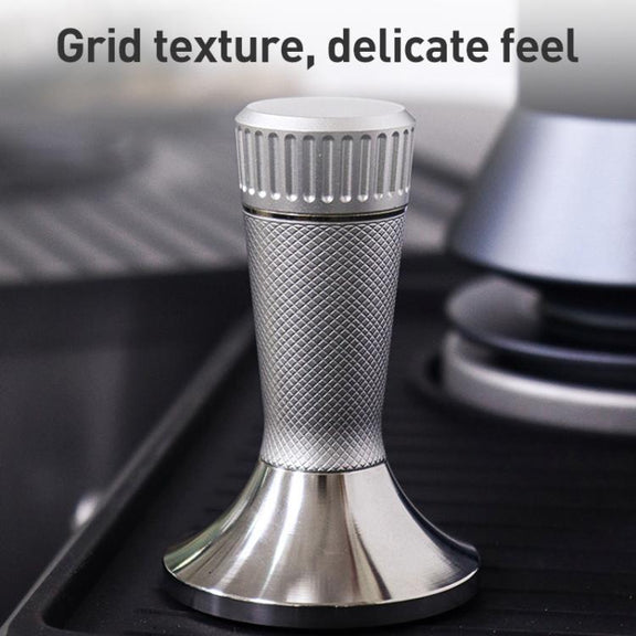 53.3mm Mesh Texture with Needle Coffee Powder Pressing Hammer Stainless Steel Cloth Powder(Black)