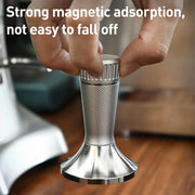58.3mm Mesh Texture Coffee Powder Pressing Hammer Stainless Steel Cloth Powder(Silver)