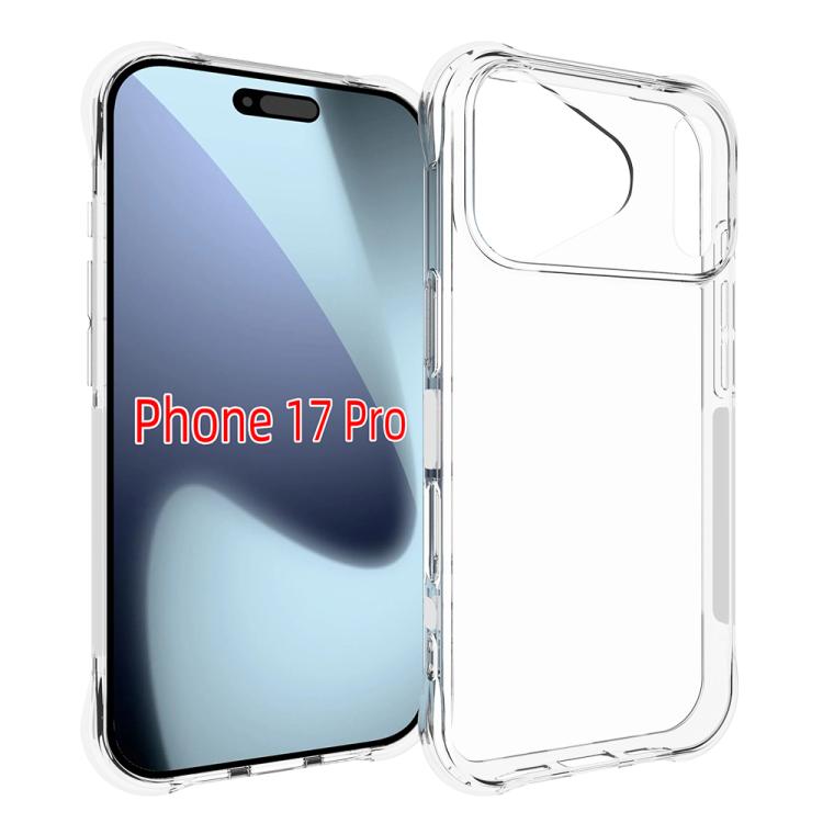 For iPhone 17 Pro Big Hole Shockproof Non-slip Thickening TPU Phone Case(Transparent)