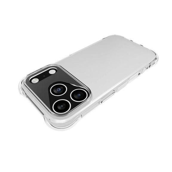 For iPhone 17 Pro Big Hole Shockproof Non-slip Thickening TPU Phone Case(Transparent)