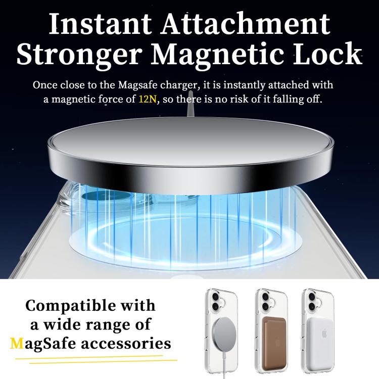 For iPhone 17 Scratchproof PC Hybrid TPU Magsafe Phone Case(Transparent)