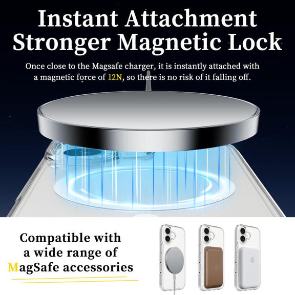 For iPhone 17 Scratchproof PC Hybrid TPU Magsafe Phone Case(Transparent)