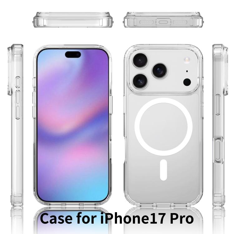 For iPhone 17 Pro Scratchproof PC Hybrid TPU Magsafe Phone Case(Transparent)