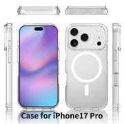 For iPhone 17 Pro Scratchproof PC Hybrid TPU Magsafe Phone Case(Transparent)