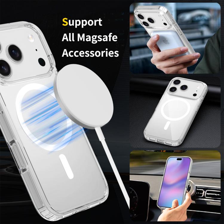 For iPhone 17 Pro Scratchproof PC Hybrid TPU Magsafe Phone Case(Transparent)