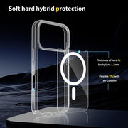 For iPhone 17 Pro Scratchproof PC Hybrid TPU Magsafe Phone Case(Transparent)