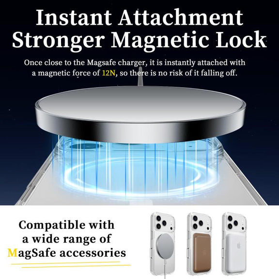 For iPhone 17 Pro Scratchproof PC Hybrid TPU Magsafe Phone Case(Transparent)