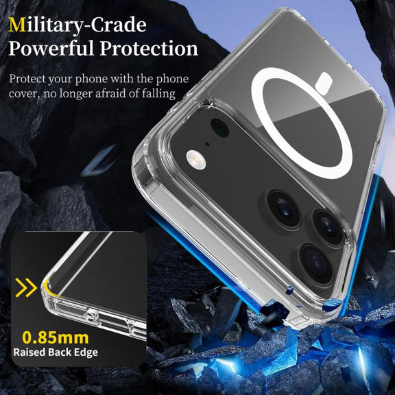 For iPhone 17 Pro Max Scratchproof PC Hybrid TPU Magsafe Phone Case(Transparent)
