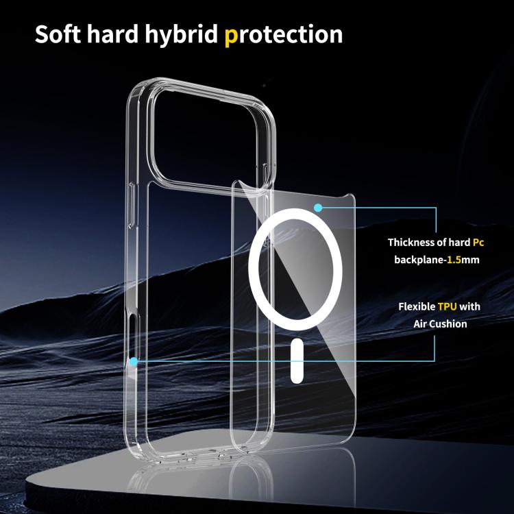 For iPhone 17 Pro Max Scratchproof PC Hybrid TPU Magsafe Phone Case(Transparent)