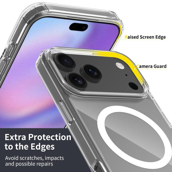 For iPhone 17 Pro Max Scratchproof PC Hybrid TPU Magsafe Phone Case(Transparent)