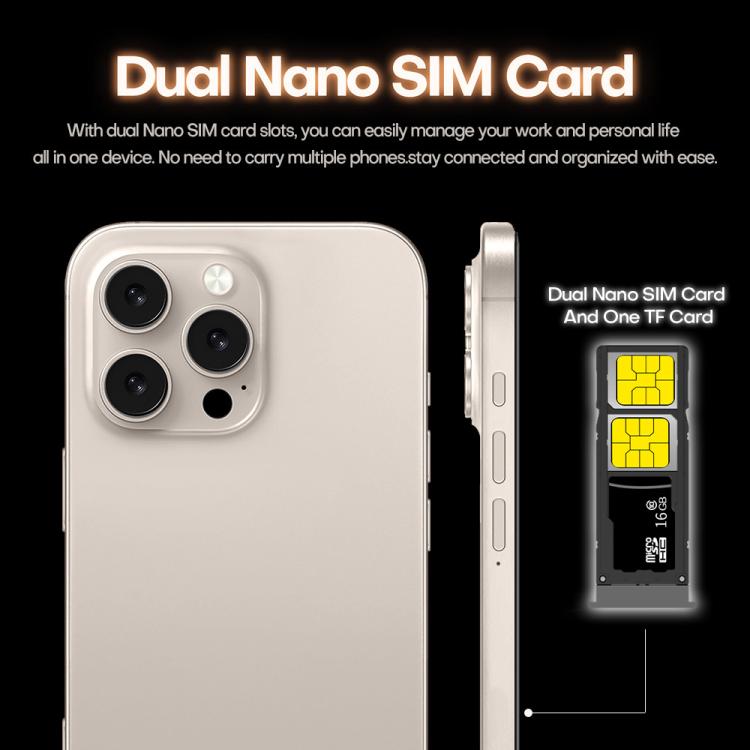I16 Pro Max / PDQ6, 4GB+64GB, 6.58 inch Android 10 MTK6739 Quad Core, Network: 4G, Dual SIM, Plug:EU Plug(White)
