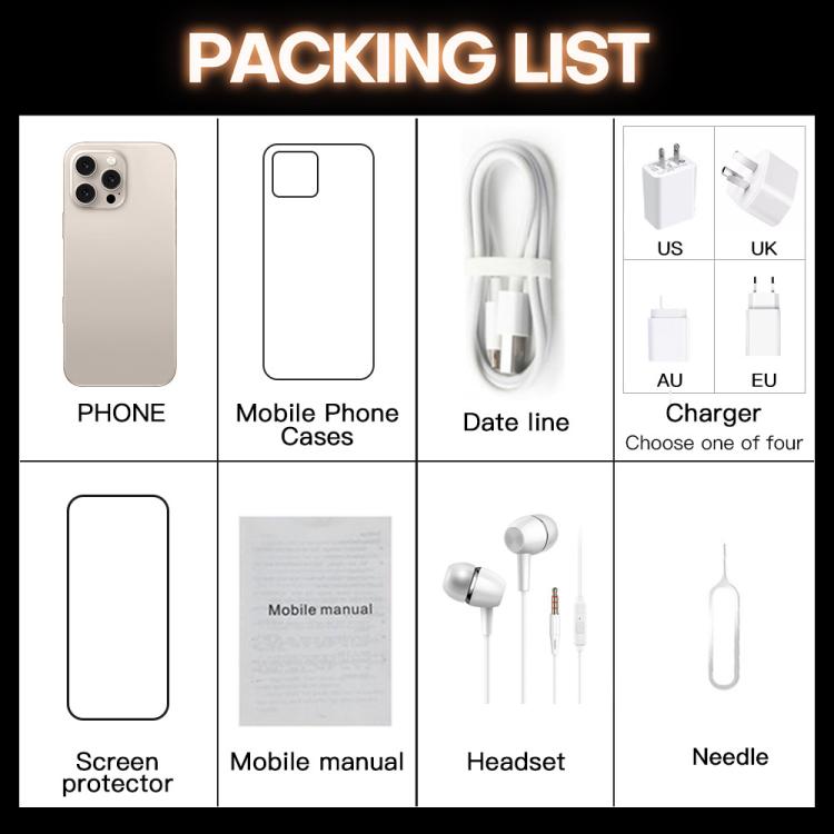 I16 Pro Max / PDQ6, 4GB+64GB, 6.58 inch Android 10 MTK6739 Quad Core, Network: 4G, Dual SIM, Plug:EU Plug(White)