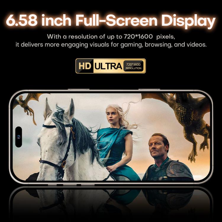 I16 Pro Max / PDQ6, 4GB+64GB, 6.58 inch Android 10 MTK6739 Quad Core, Network: 4G, Dual SIM, Plug:EU Plug(Gold)