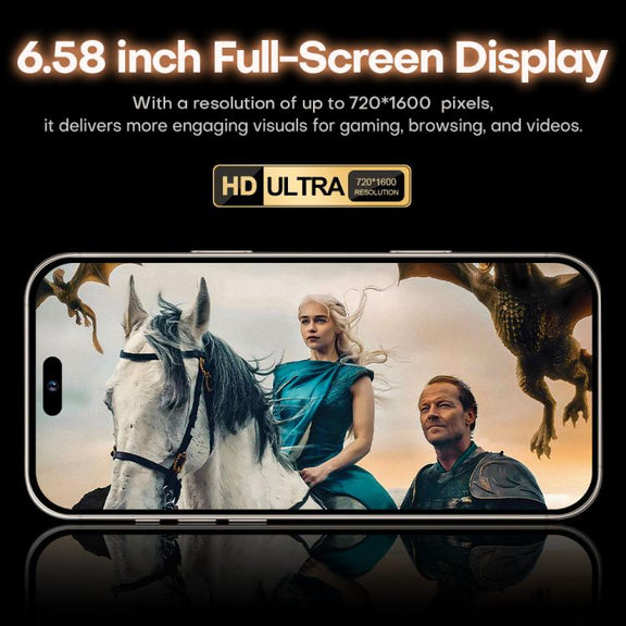 I16 Pro Max / PDQ6, 4GB+64GB, 6.58 inch Android 10 MTK6739 Quad Core, Network: 4G, Dual SIM, Plug:US Plug(Gold)
