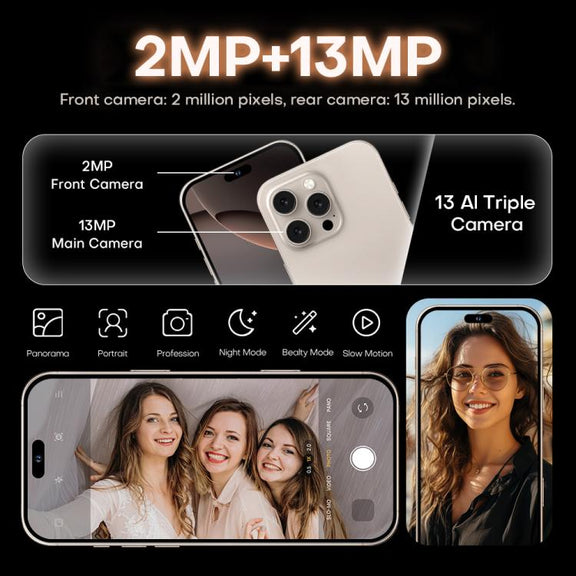 I16 Pro Max / PDQ6, 4GB+64GB, 6.58 inch Android 10 MTK6739 Quad Core, Network: 4G, Dual SIM, Plug:EU Plug(White)