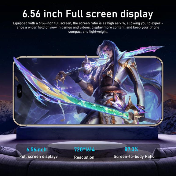 I16 Pro Max / RAi3, 3GB+64GB, 6.56 inch Android 10 MTK6739 Quad Core, Network: 4G, Dual SIM, Plug:EU Plug(White)