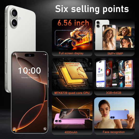 I16 Plus / RAi5, 3GB+64GB, 6.56 inch Android 10 MTK6739 Quad Core, Network: 4G, Dual SIM, Plug:AU Plug(White)